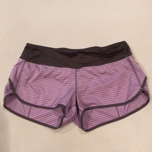Purple and grey lulu lemon speed shorts